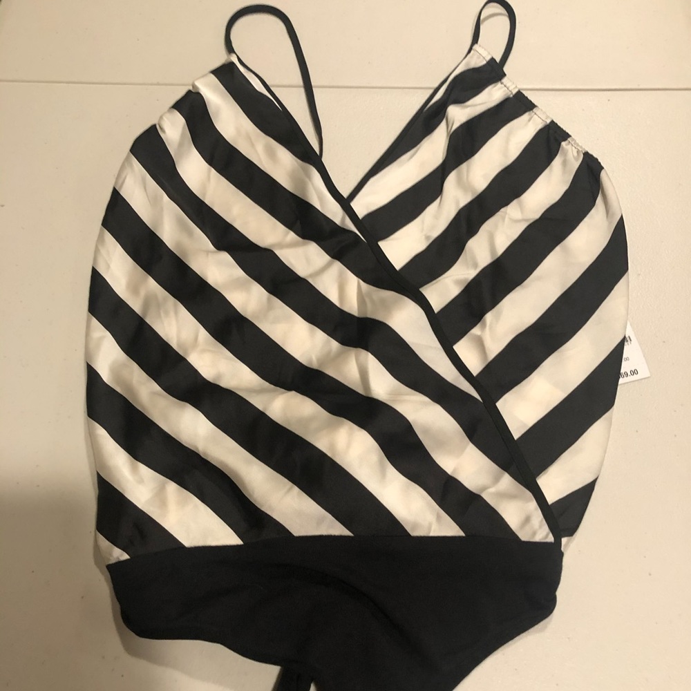 BEBE Black and White Bodysuit